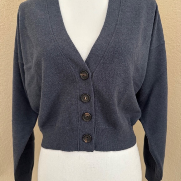 Brunello Cucinelli Cashmere cardigan with monili Size XXS Navy - Picture 5 of 14
